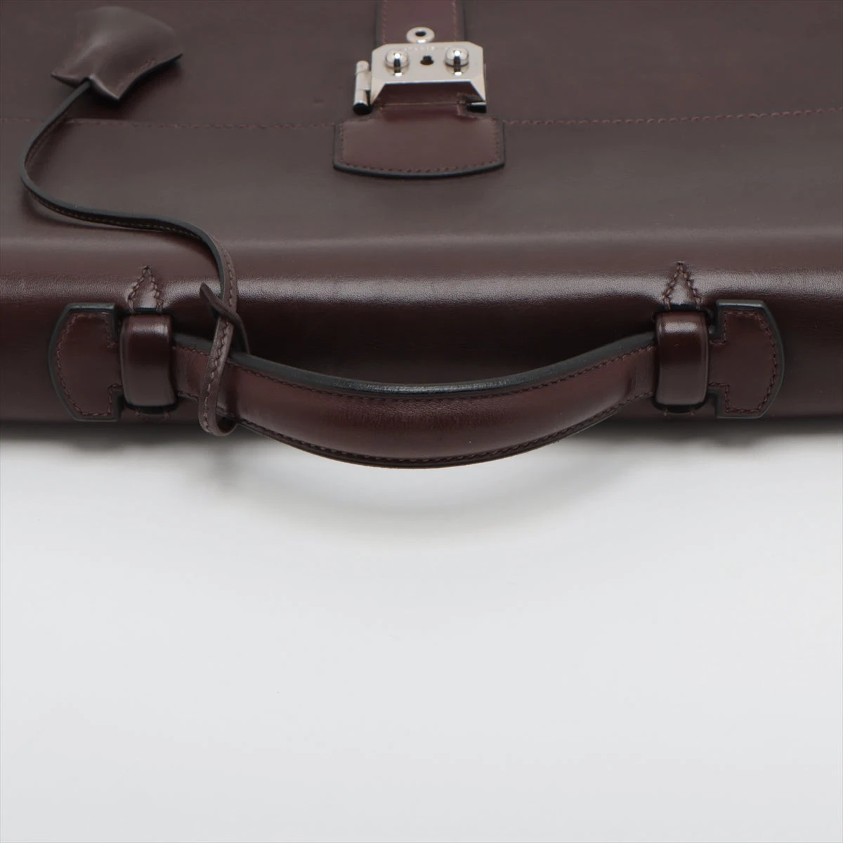 エルメス サックアデペッシュ41 ボックスカーフ ショコラ シルバー金具 