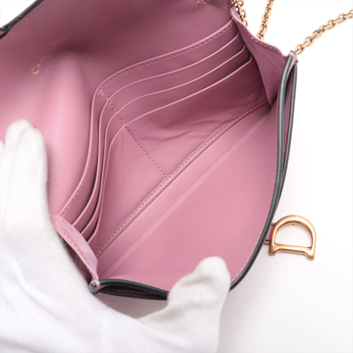 Christian Dior バッグレザー チェーン ポーチ ピンク Christian Dior ディオール MISS DIOR チェーンポーチ ハート