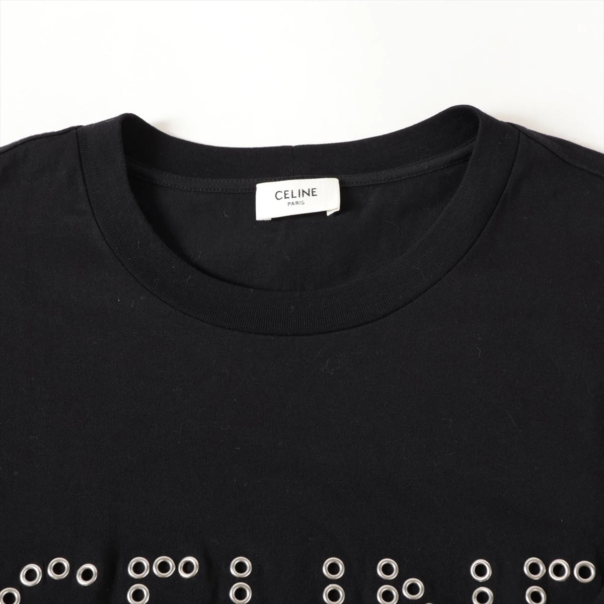 CELINE ブラック Tシャツ Lサイズ　スタッズ SOLD}CELINE セリーヌ スタッズBOY DOLL Tシャツ / コットン