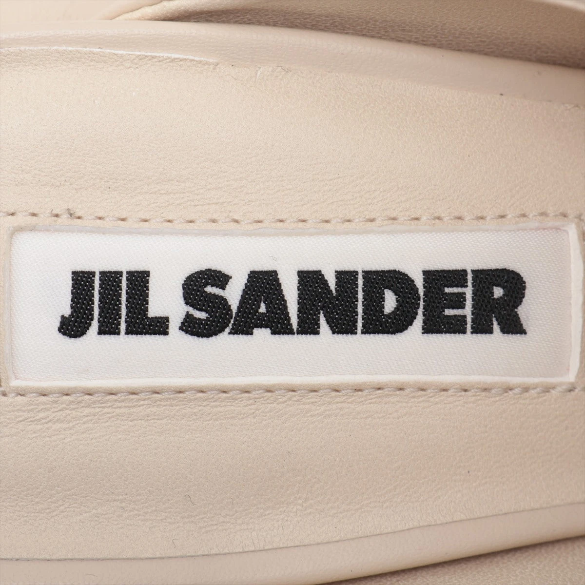 【正規品】【JIL SANDER】ブロックヒールサンダル ホワイト　36 ジルサンダー レザー サンダル 36 レディース アイボリー