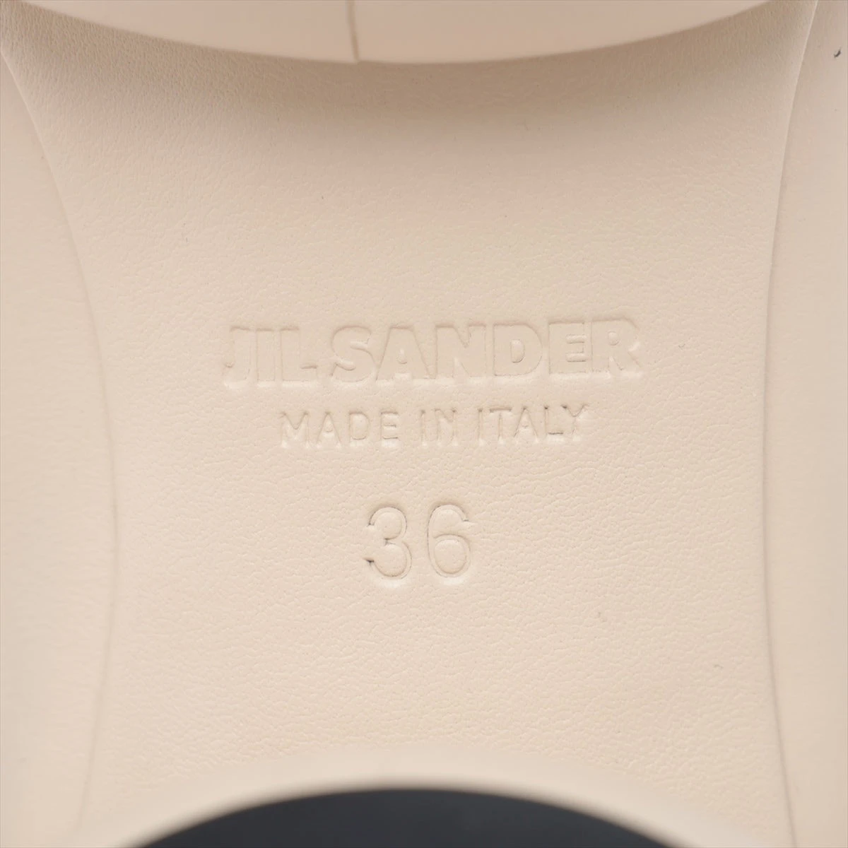 【正規品】【JIL SANDER】ブロックヒールサンダル ホワイト　36 ジルサンダー レザー サンダル 36 レディース アイボリー