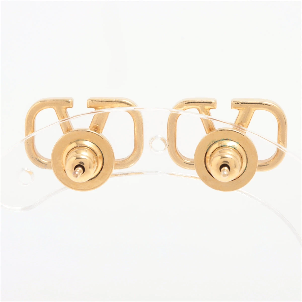VALENTINO ゴールド ピアス(両耳用) ヴァレンティノ Vロゴ ピアス(両耳用) GP×ラインストーン