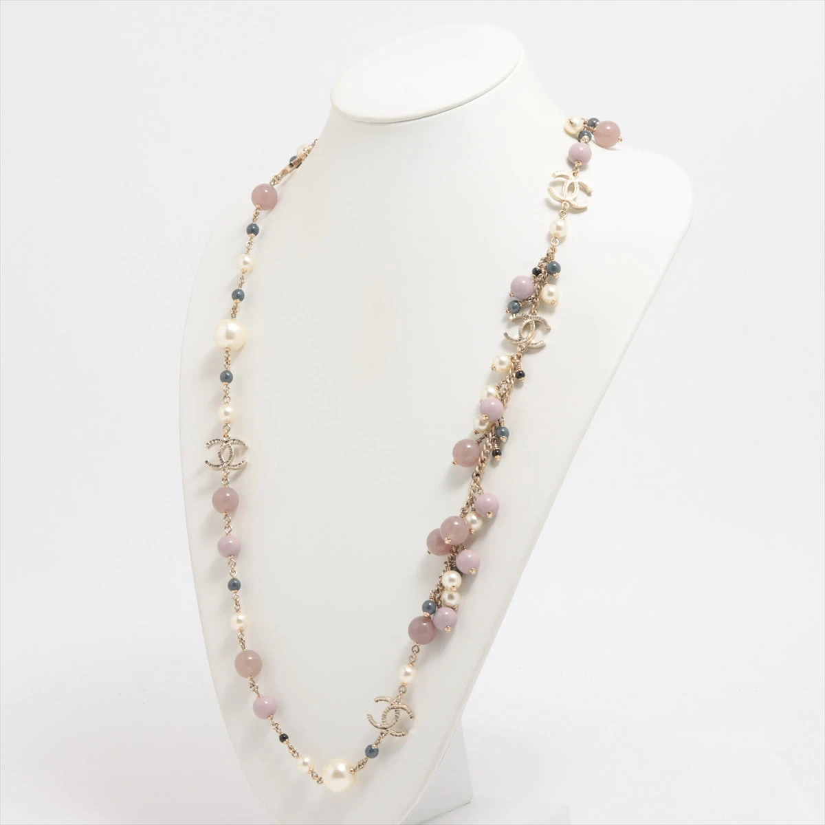 シャネル ココマーク A11P ネックレス GP×フェイクパール ゴールド  