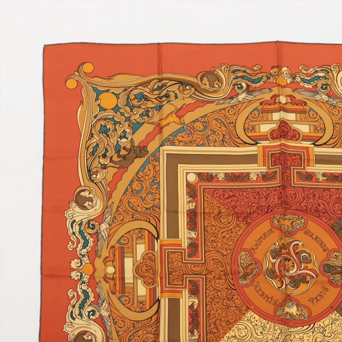 HERMES エルメス カレ90 太陽の動物たち スカーフ タグあり 66b31a147353d.webp