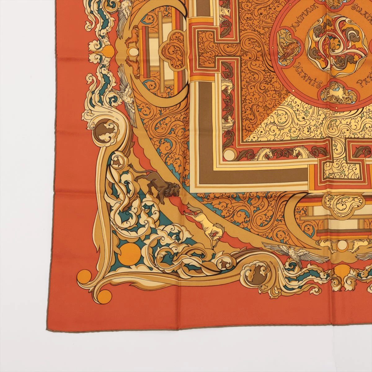 エルメス カレ90 ANIMAUX SOLAIRES 太陽の動物たち スカーフ シルク