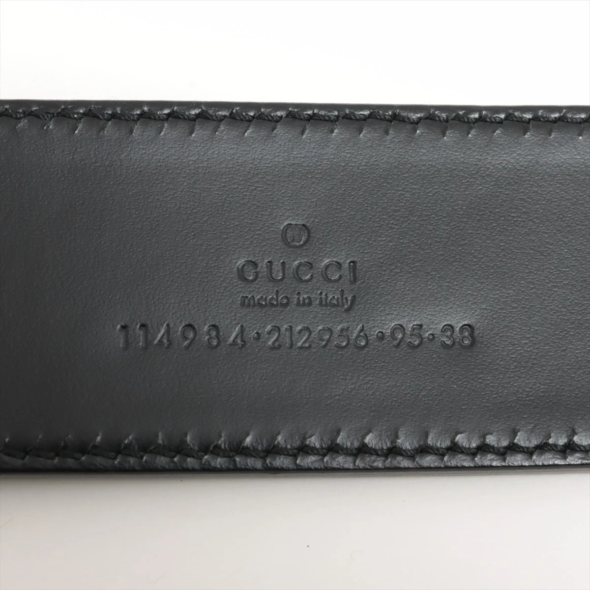【美品】GUCCI GGレザーベルト 95cm 国内正規品 グッチ 114984 インターロッキングG ベルト 95/38 レザー