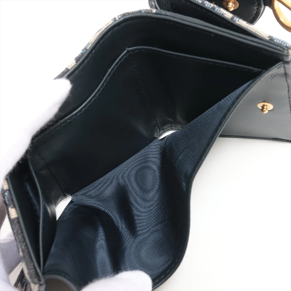 ディオール　折り財布　二つ折り　トロッター　D サドル　コンパクト　キャンバス トロッター ディオール 折り財布 二つ折り トロッター D サドル