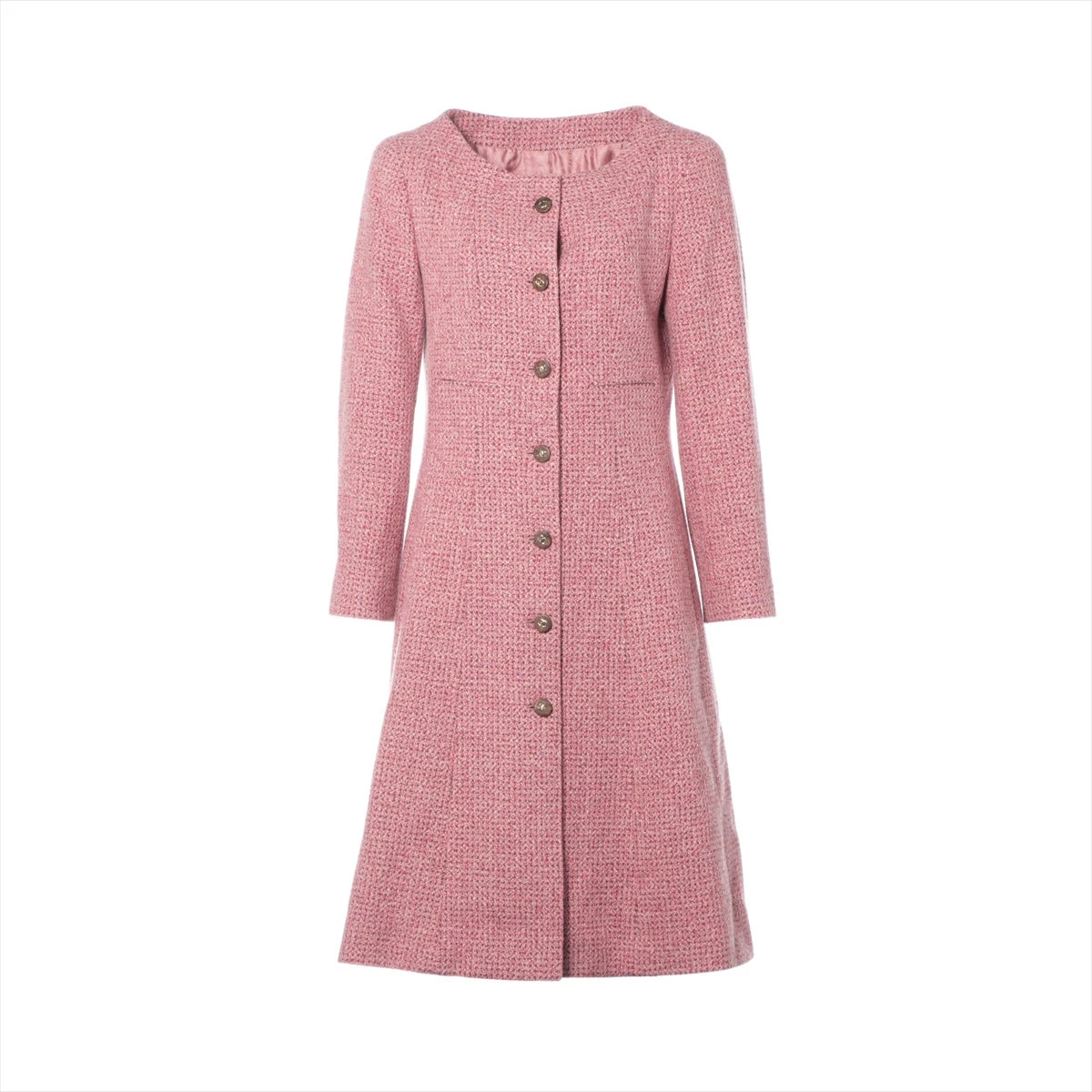 シャネル ココボタン 01A カシミヤ×シルク コート 40 レディース