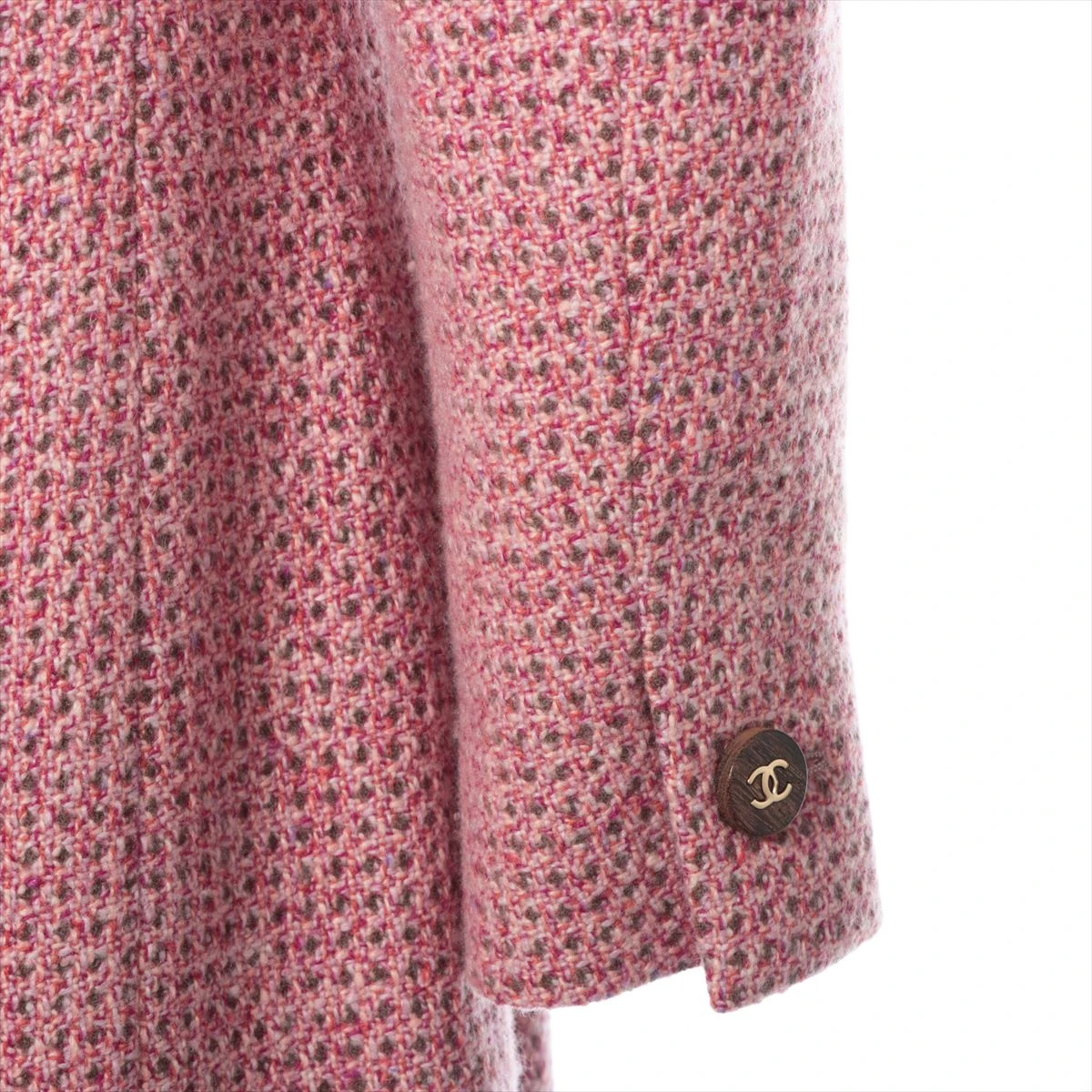 シャネル ココボタン 01A カシミヤ×シルク コート 40 レディース