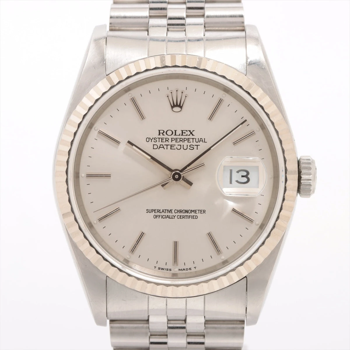ロレックス デイトジャスト 16234 SS×WG AT シルバー文字盤