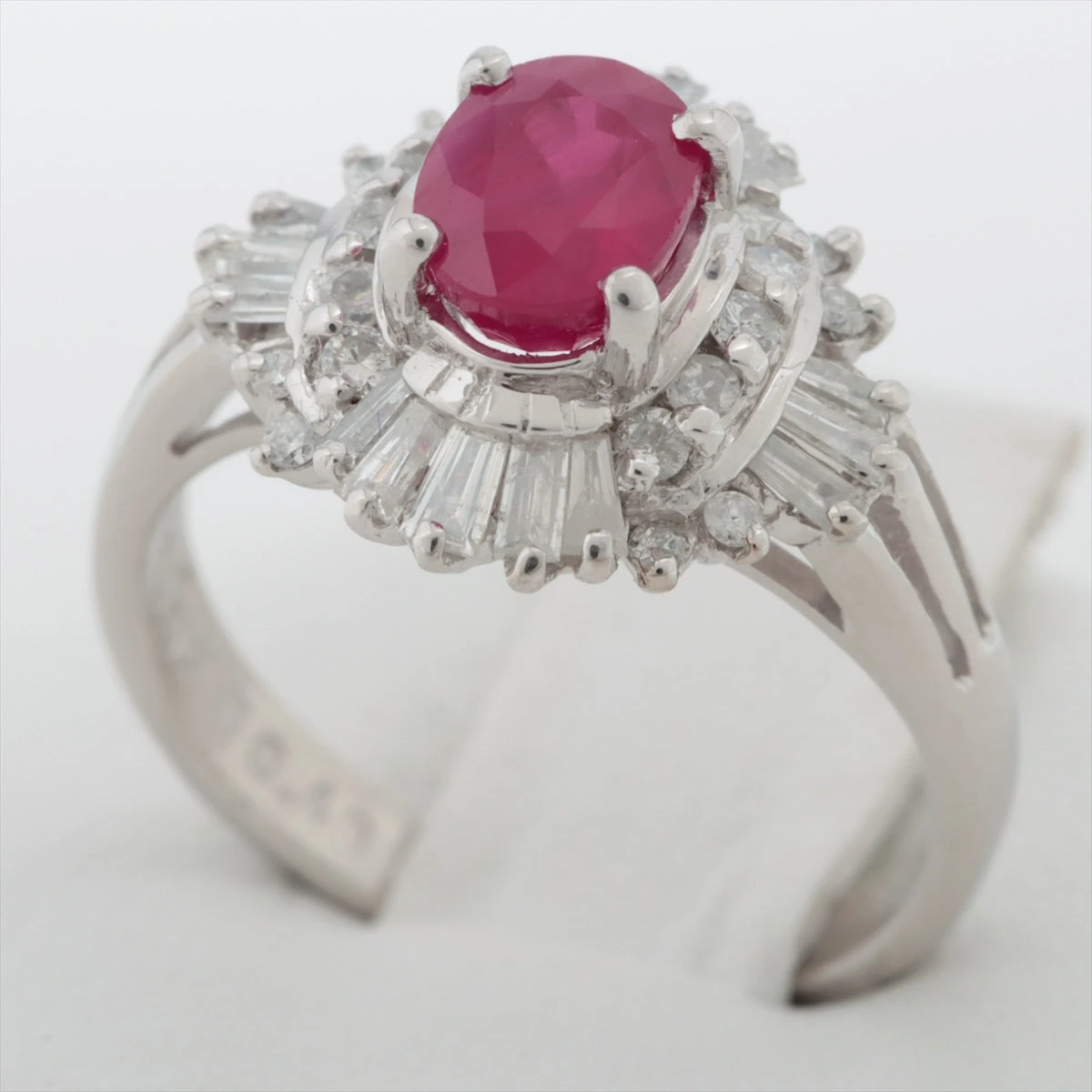 ルビー ダイヤ リング Pt900 5.2g R1.02 D0.43 A2139311｜中古