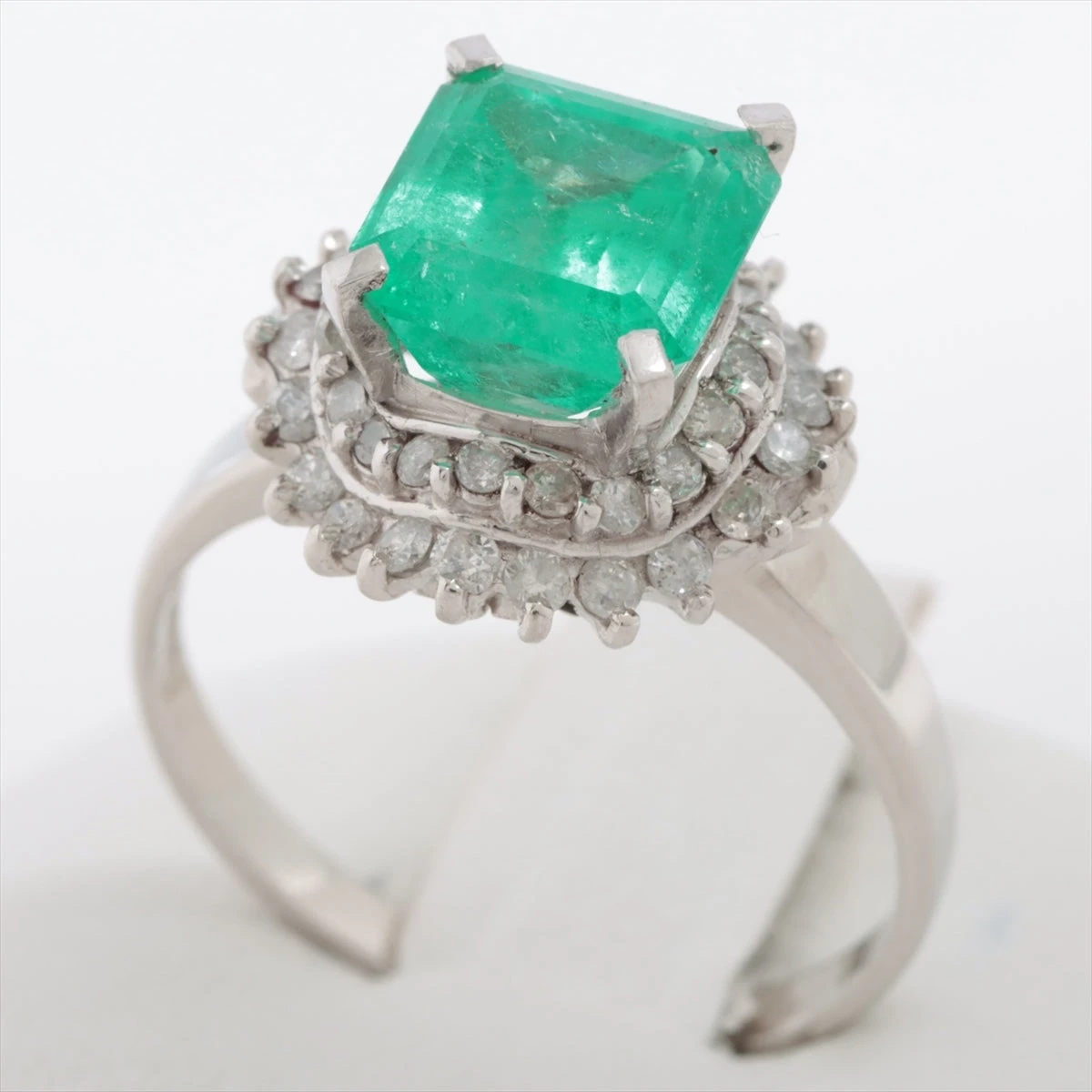エメラルド ダイヤ リング Pt900 5.9g 2535 047 A2154268｜中古