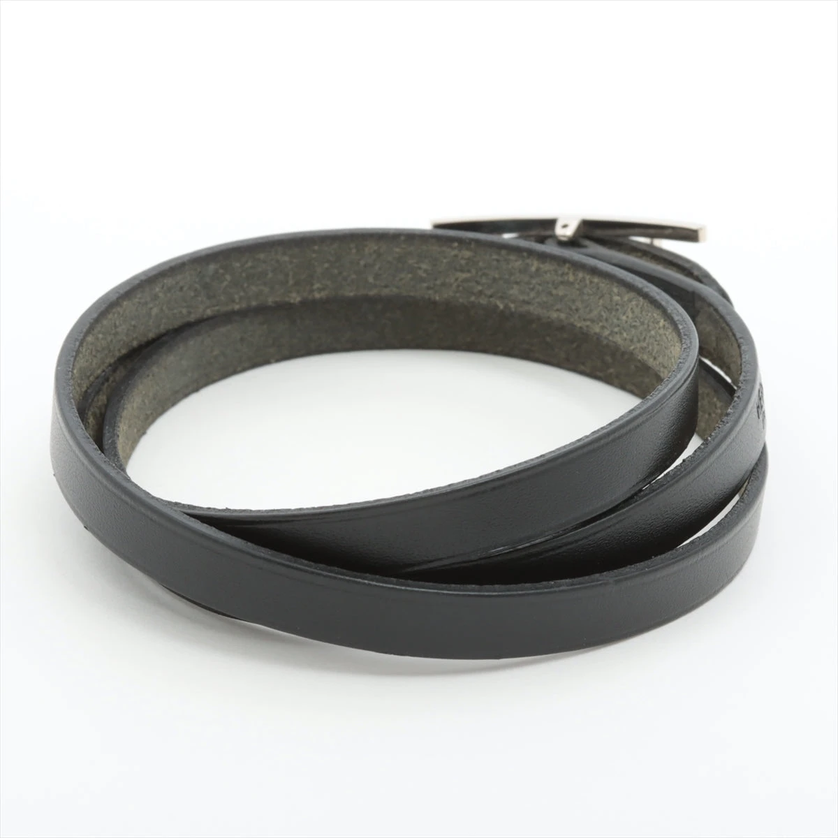 エルメス ブレスレット レザー×メタル ブラック×シルバー