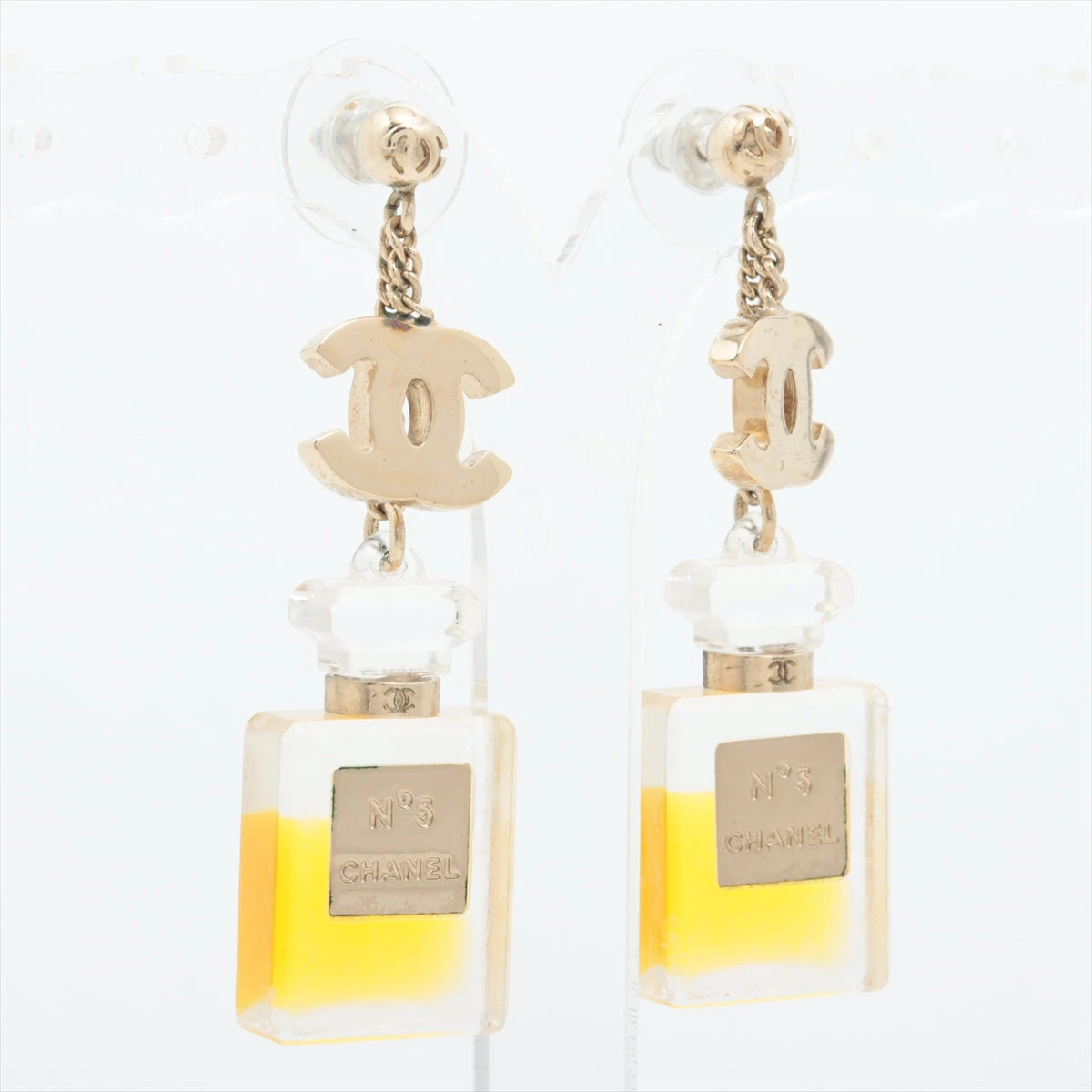 シャネル No.5 94A ピアス(両耳用) GP×レジン ゴールド×イエロー