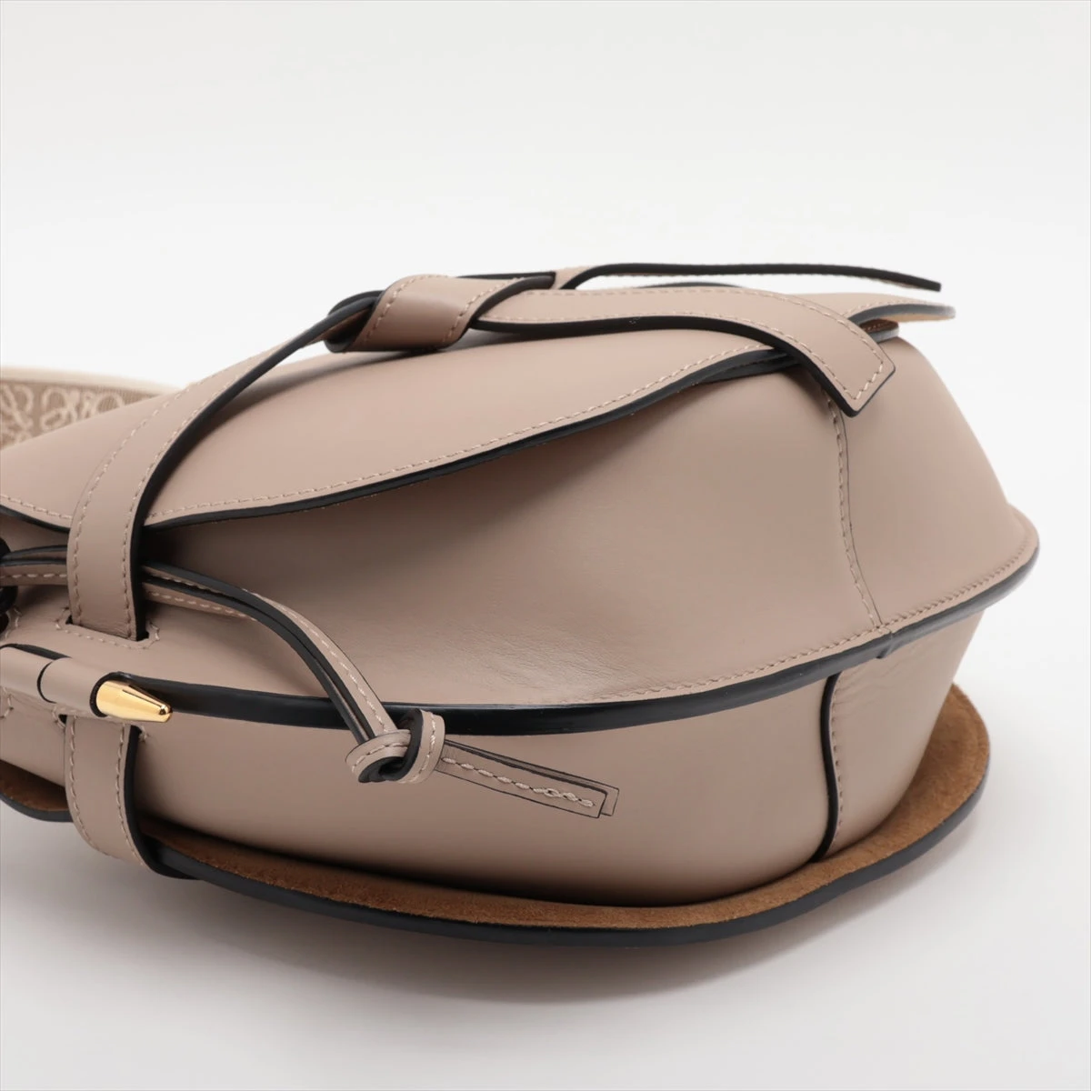 ロエベ ゲート フレーム スモール レザー ショルダーバッグ グレージュ