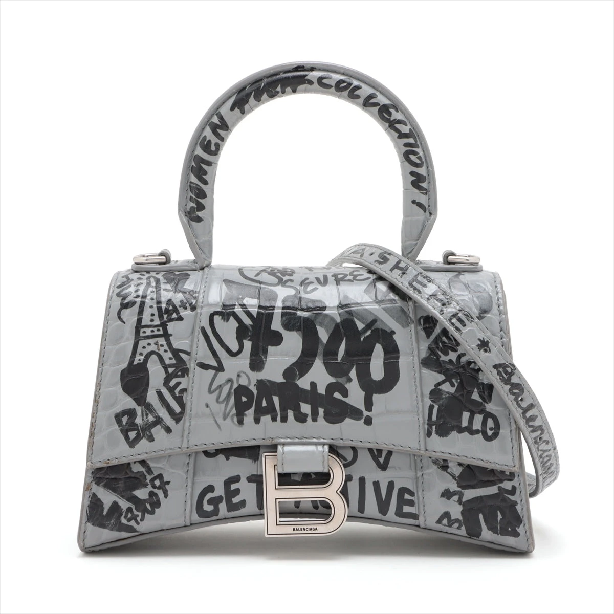 最終値下！バレンシアガ 592833 XS アワーグラス クロコ 2WAYバッグ バレンシアガ 592833 XS アワーグラス クロコ 2WAY バッグ