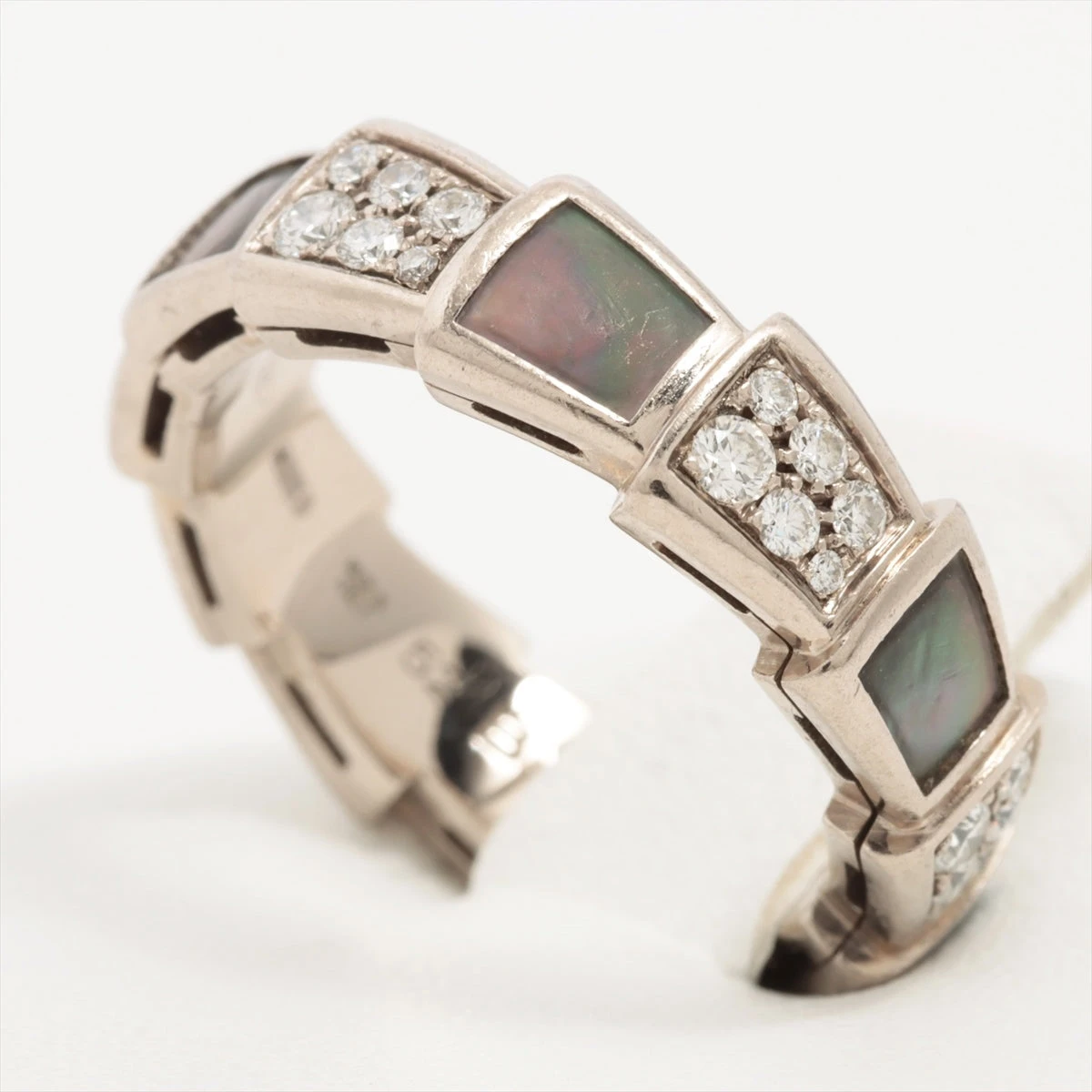 ブルガリ セルペンティ ヴァイパーバンド ダイヤ グレーシェル リング  