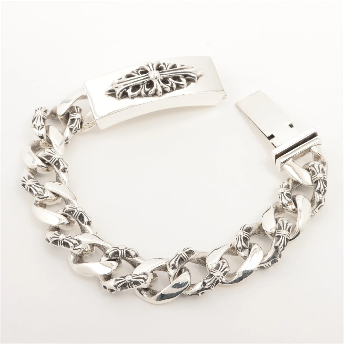 クロムハーツ フローラルクロス ID ブレスレット 925 118.8g 13