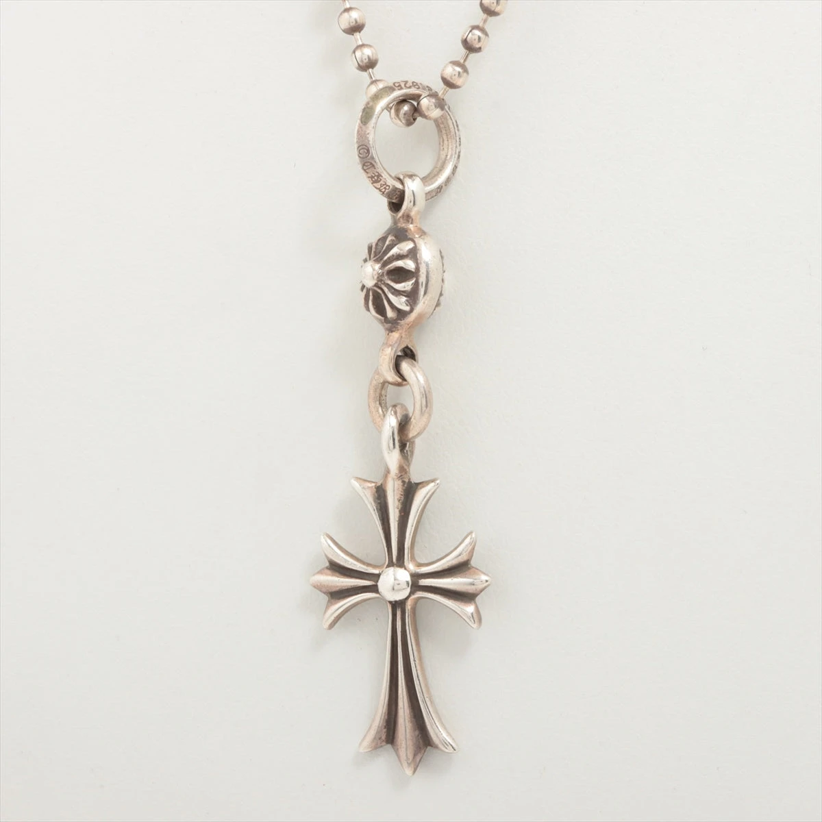 VINTAGE●CHROME HEARTS●シルクロームタイニークロスネックレス CHROME HEARTS クロムハーツ（原本無） TINY CH CROSS タイニー
