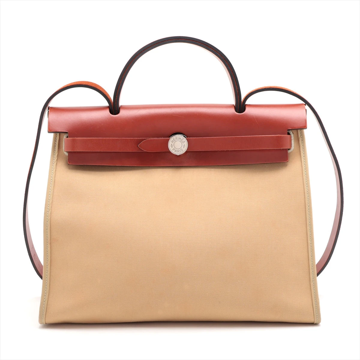 エルメス エールバッグジップPM トワルオフィシエ×カーフレザー 