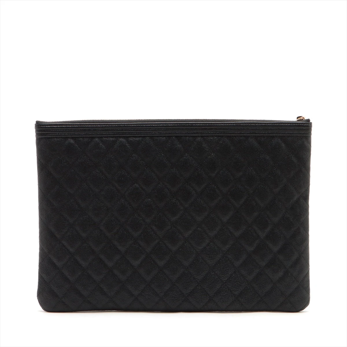 正規品 シャネル キャビアスキン 大きい ポーチ クラッチバッグ 【14981】 CHANEL シャネル ココマーク マトラッセ ポーチ ブラック