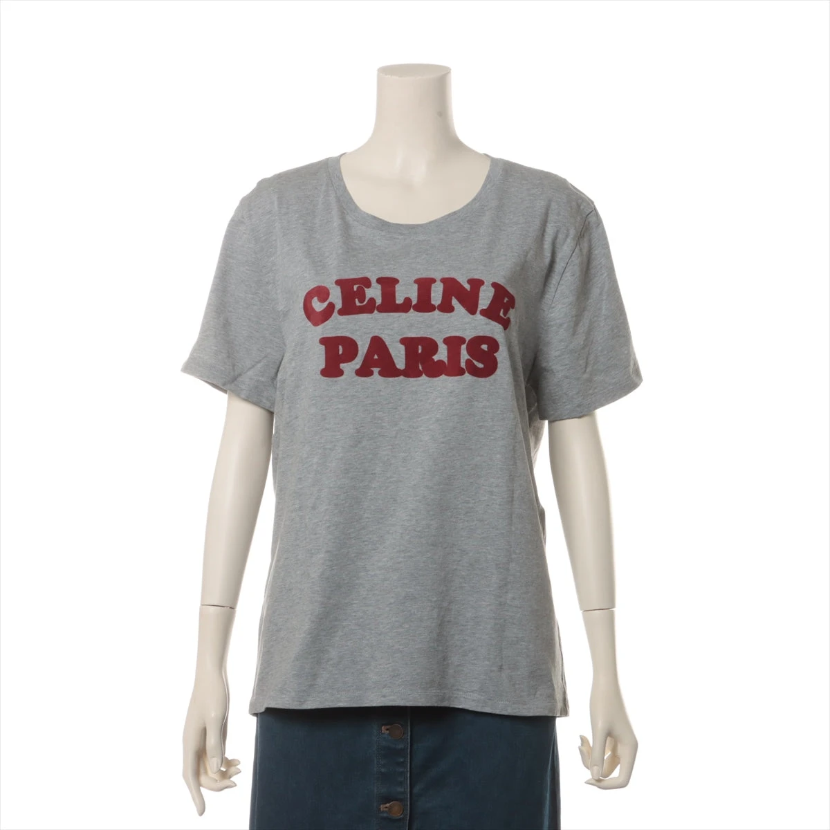 セリーヌ コットン Tシャツ XL レディース グレー 2X309704I A2689174 