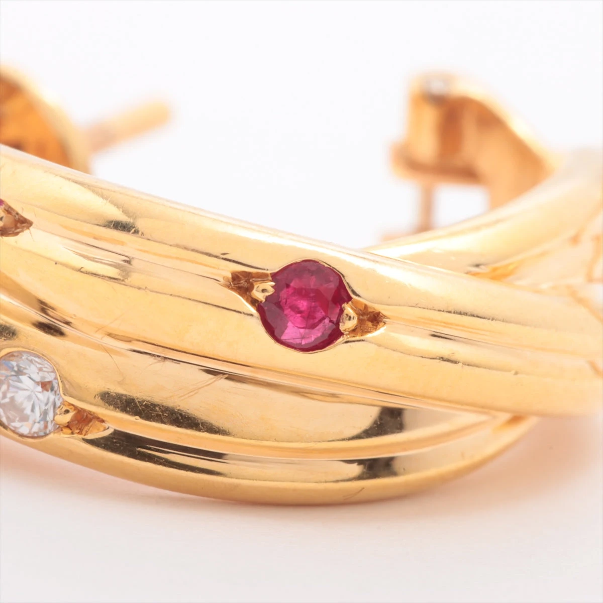 カルティエ コンステレーション ルビー サファイア ピアス 750(YG