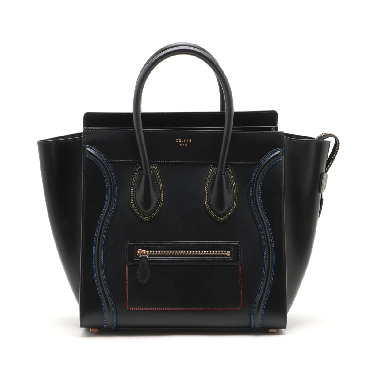 CELINE ラゲージ ナノショッパー レザー ショルダーバッグ ブラック CELINE(セリーヌ) ラゲージナノショッパー 2WAY レザー