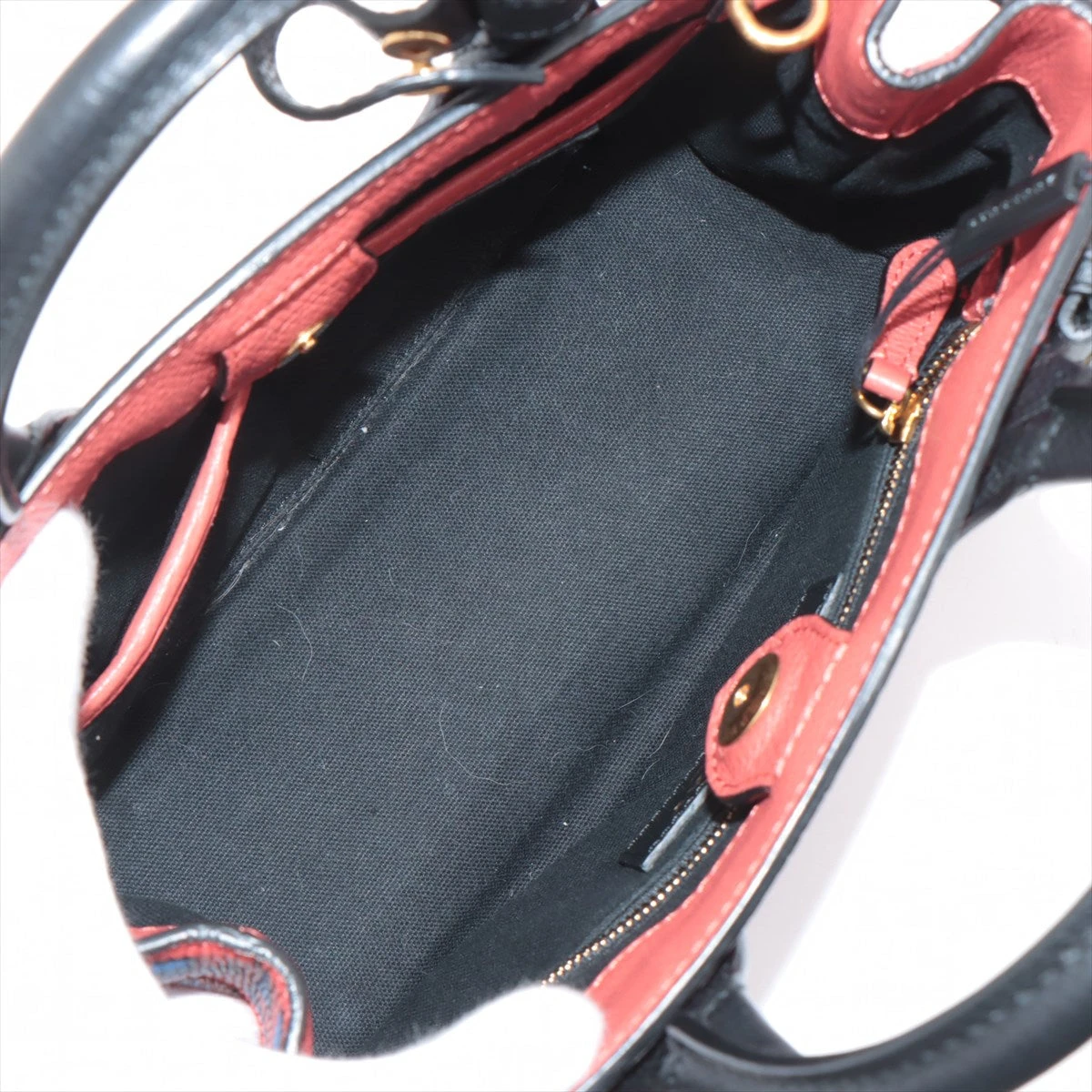 バーバリー スモールバナー レザー 2WAYハンドバッグ レッド