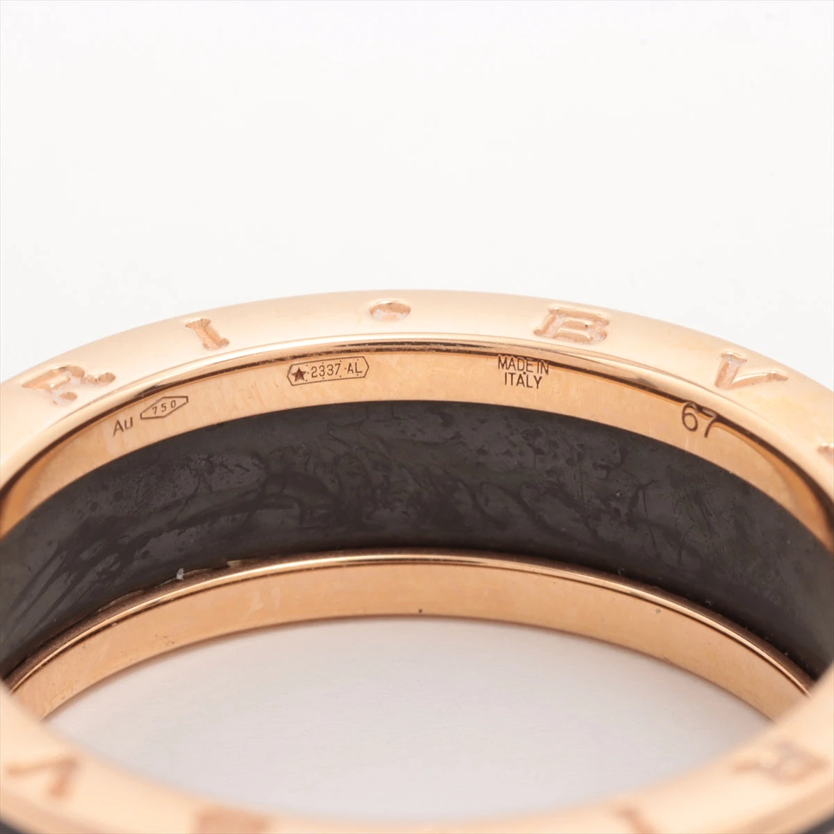 ブルガリ Bゼロ1 Au750 セラミックリング 10号 BVLGARI ブルガリ B-zero.1 ビーゼロワン 4バンド ブラック