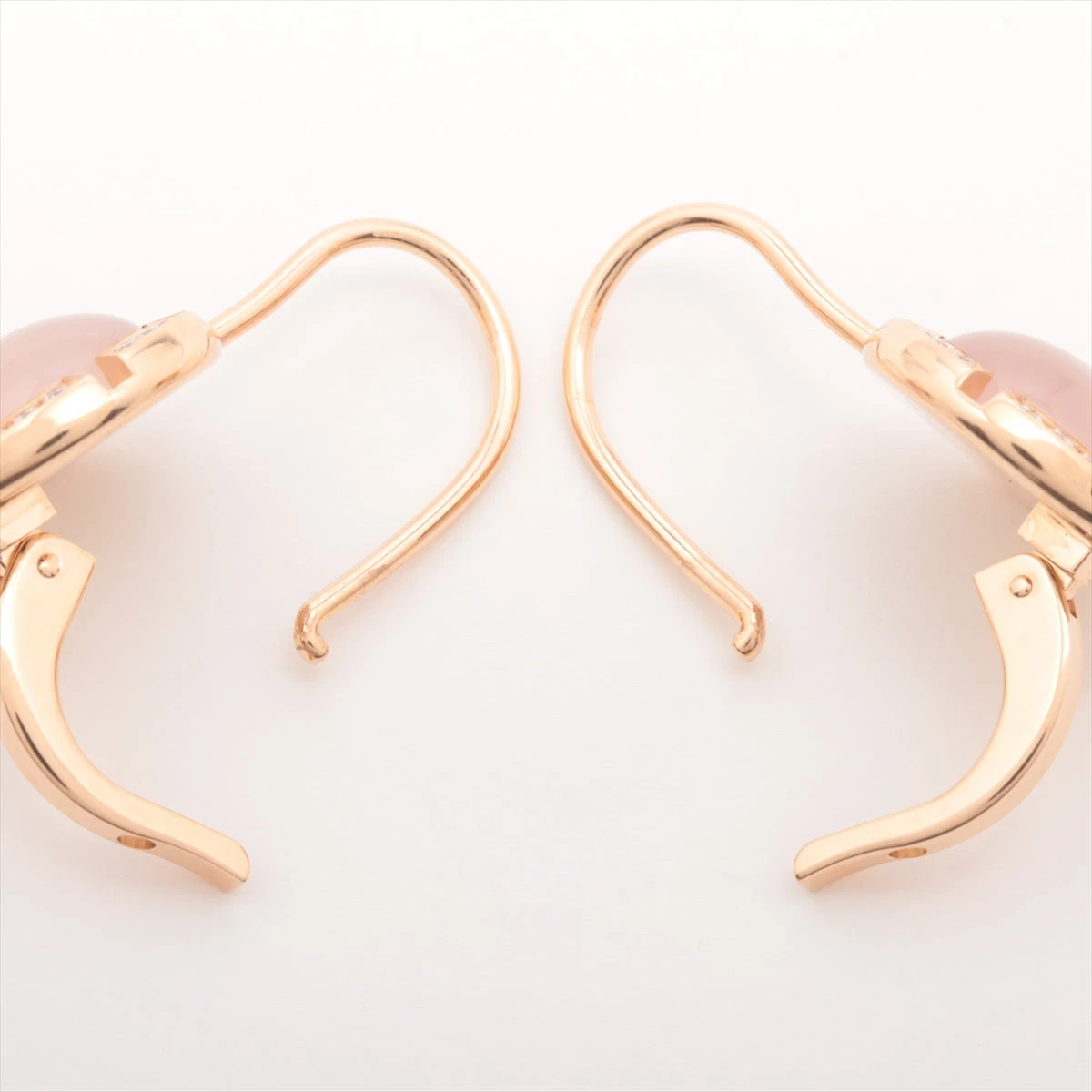 ショーメ クラスワン ローズクォーツ ダイヤ ピアス 750(PG) 7.4g