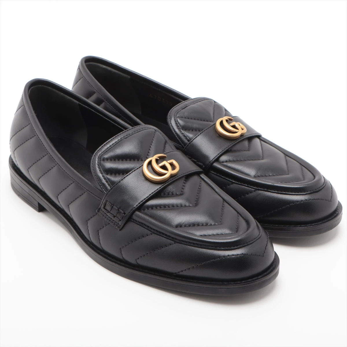 美品 GUCCI マーモント ローファー 黒 36 美品】GUCCI グッチ マーモント ローファー 付属品あり 36.5