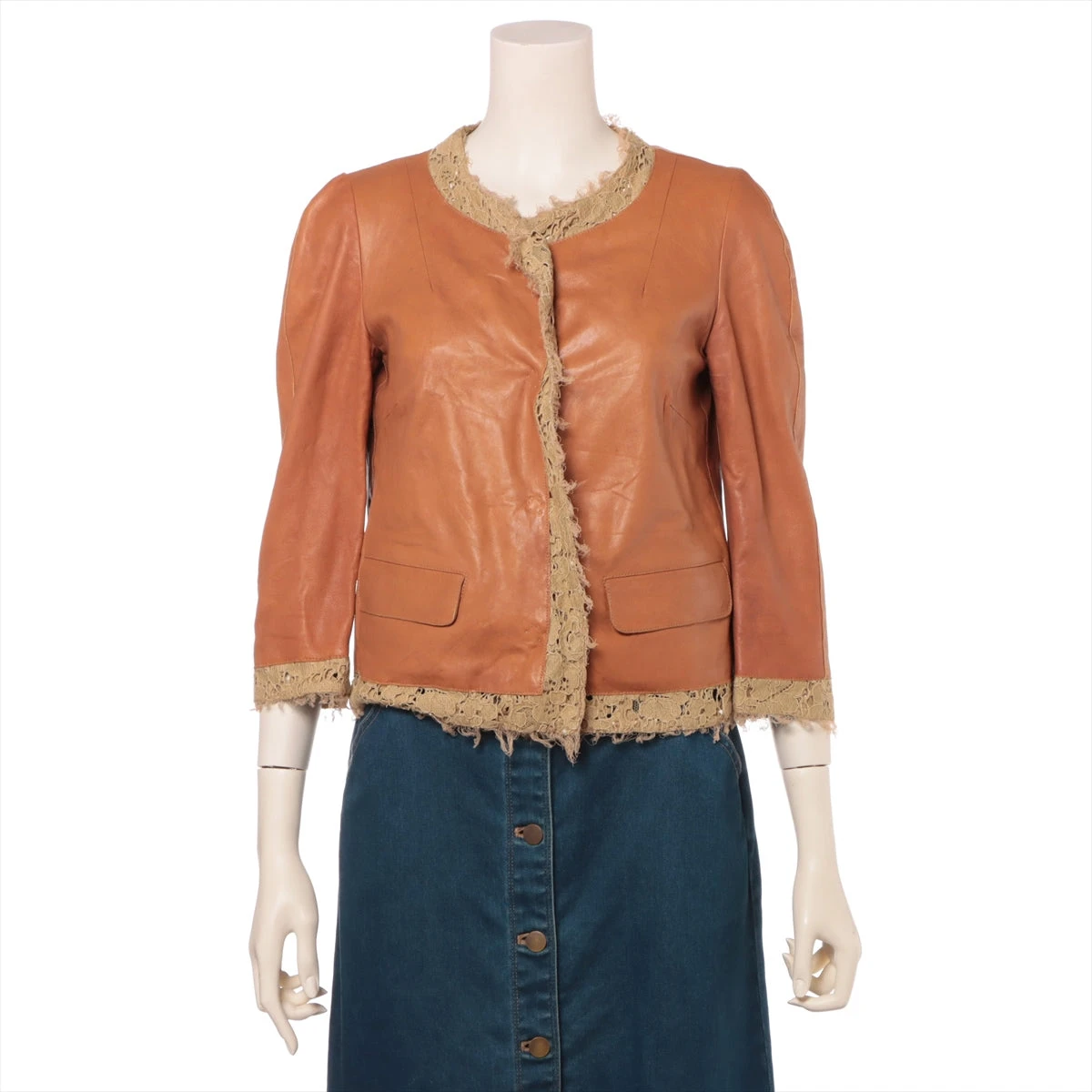 D&G ドルチェ&ガッバーナ ブラウン レザージャケット 50 【公式通販】