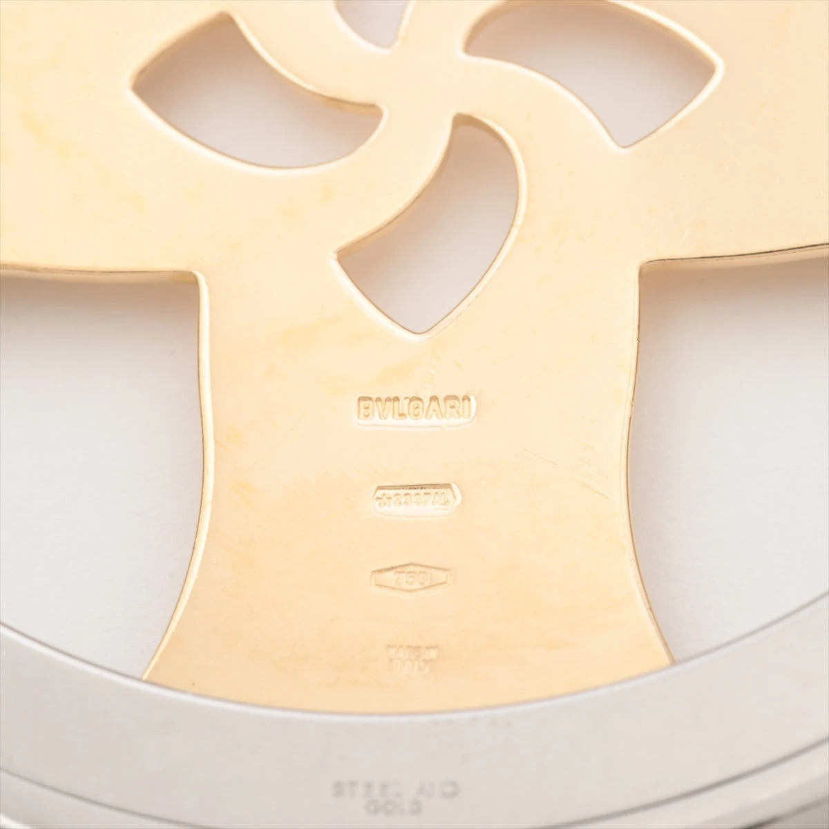 【BVLGARI】トンドクロス ネックレス ブルガリ トンドクロス ネックレストップ 750(YG)×SS 24.4g