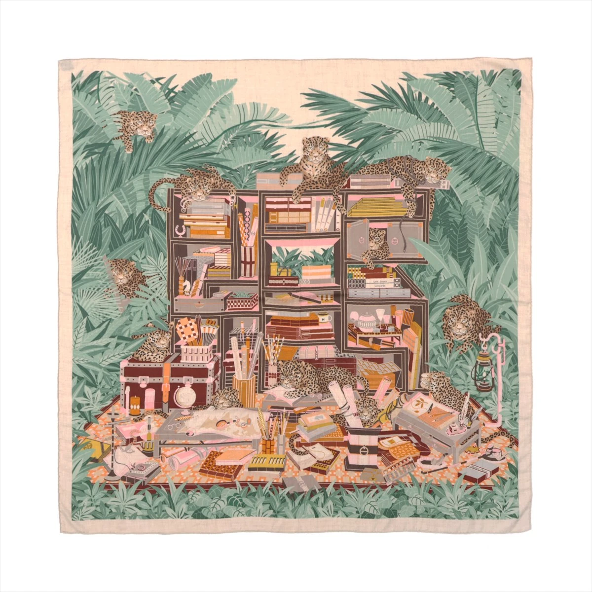 HERMES*Les DouzeLeopards12頭のレオパードシルクカシミア