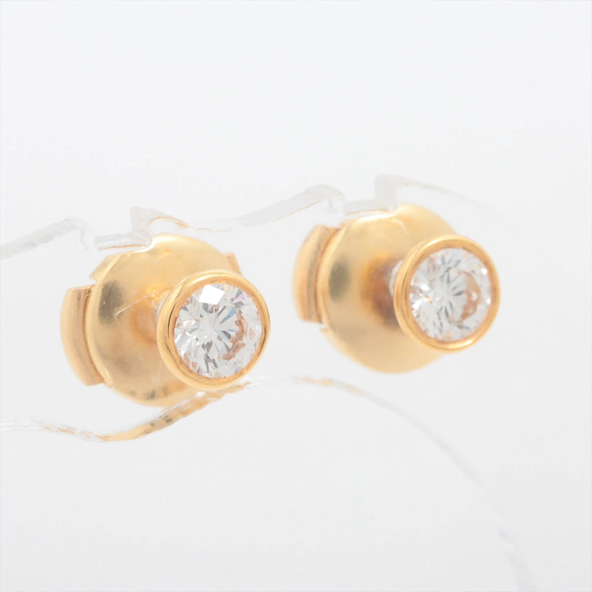 ティファニー バイザヤード ダイヤ ピアス 750(YG) 1.7g 直径約