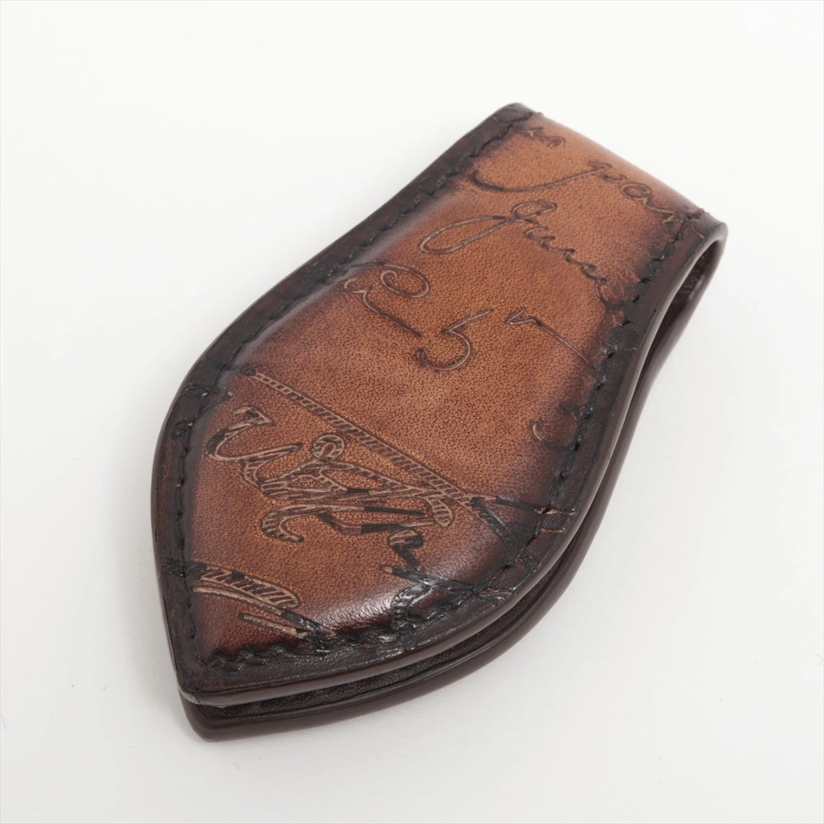 ベルルッティ カリグラフィ マネークリップ レザー ブラウン A2718362  