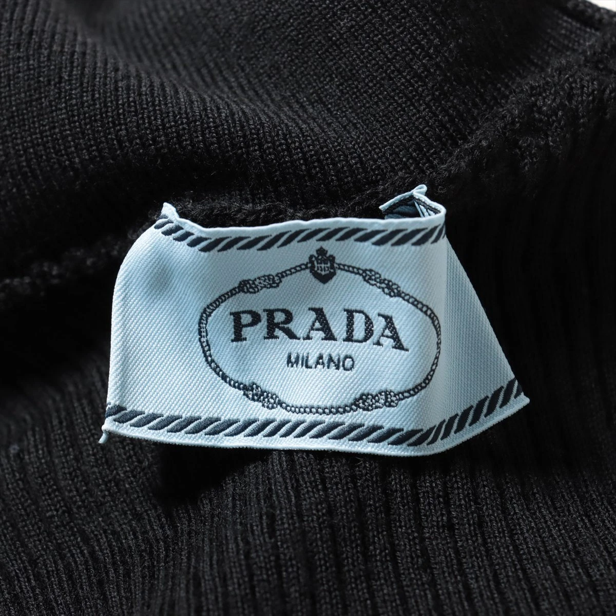 プラダ 23年 ウール ハイネックニット 36 レディース ブラック DNA945