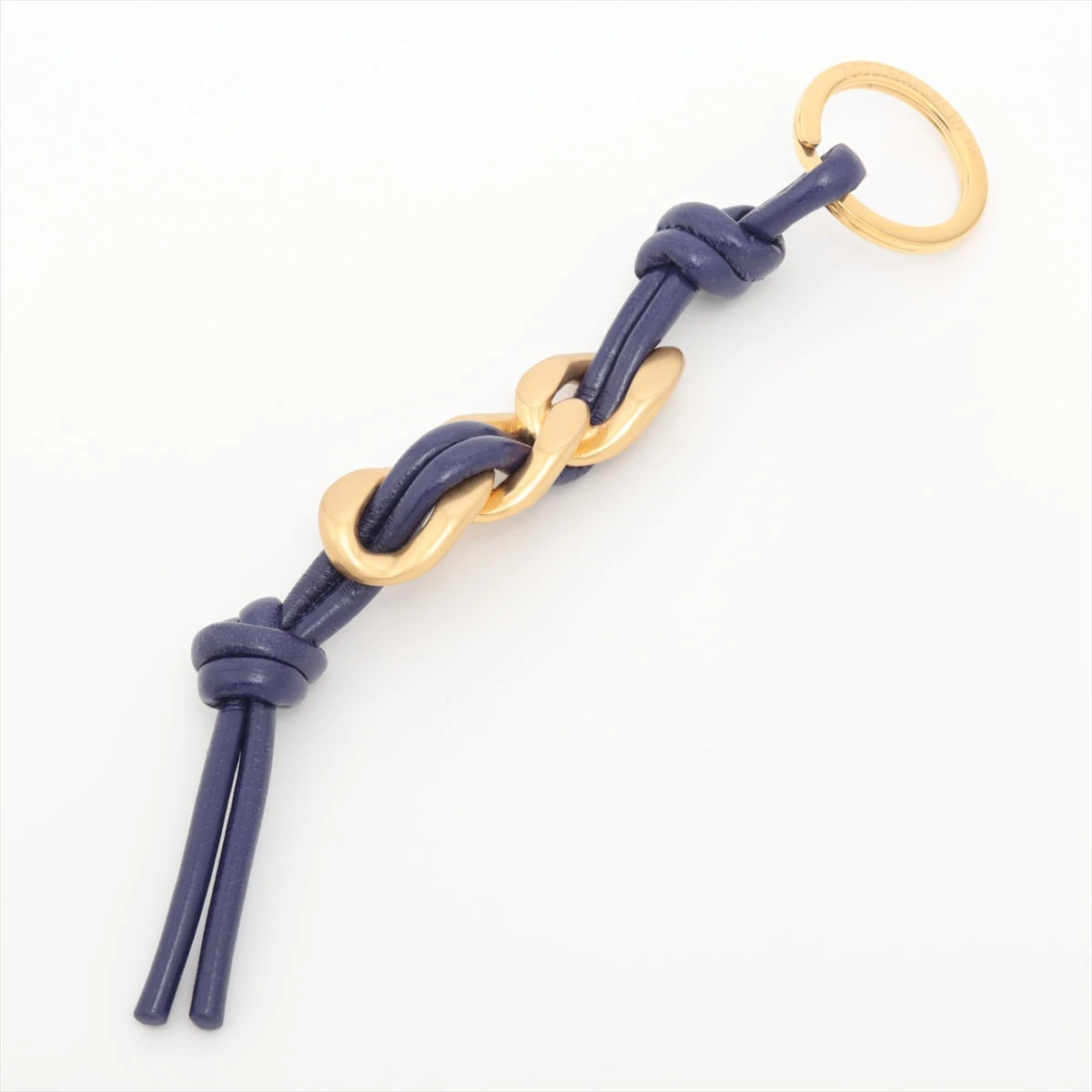 ボッテガヴェネタ ノット キーリング GP×革 ゴールド×パープル