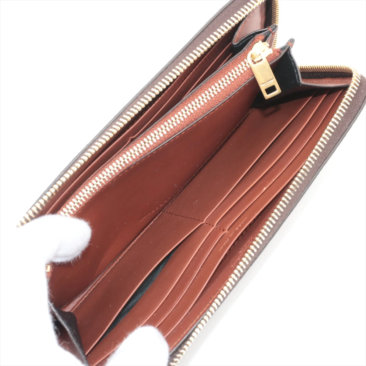 YSL ラウンドジップウォレット サンローラン モノグラム YSL PVC ラウンドジップウォレット ブラウン