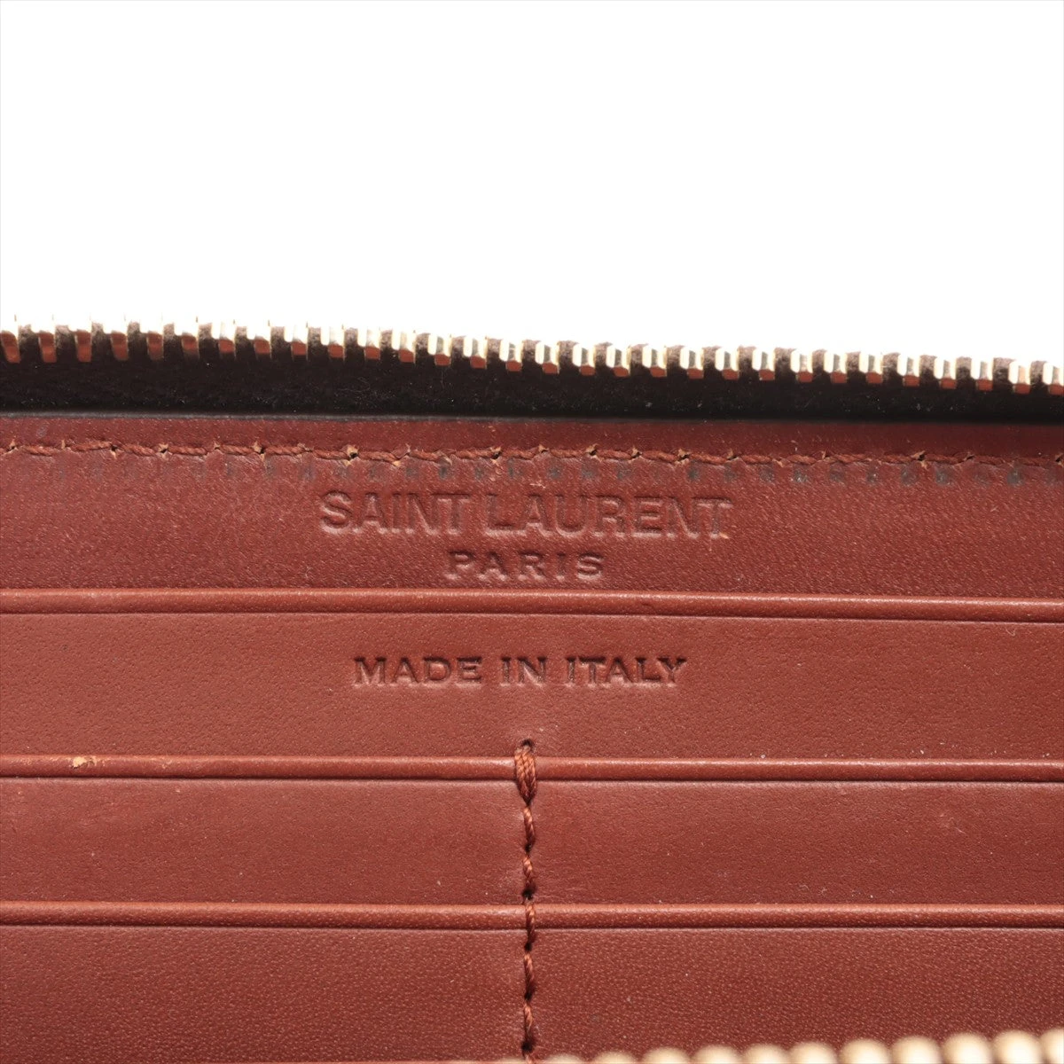 サンローラン モノグラム YSL PVC ラウンドジップウォレット ブラウン