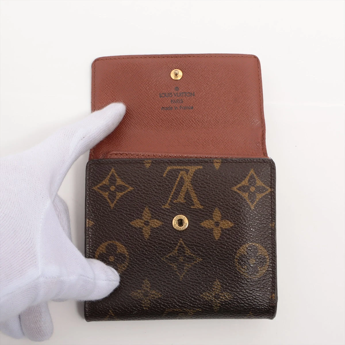 良品】ルイヴィトン モノグラム 財布 コンパクト財布 Wホック 折り財布