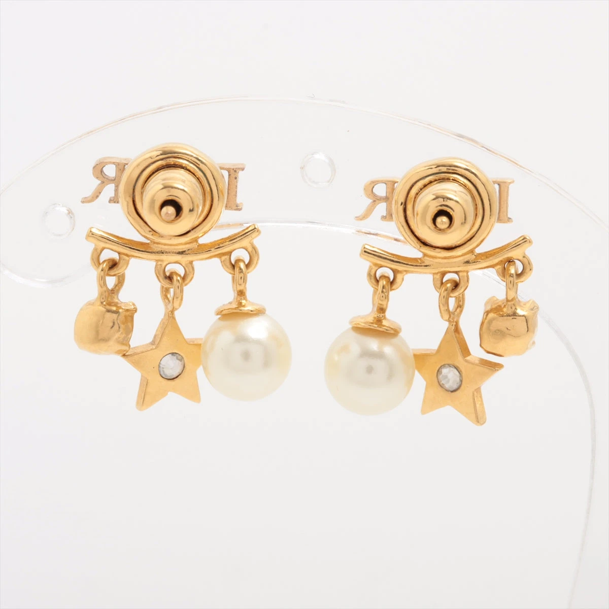 Dior ディオール ピアス　ストーン　両耳 Diorロゴ　ゴールド Dior ディオール ピアス ストーン 両耳 Diorロゴ ゴールド