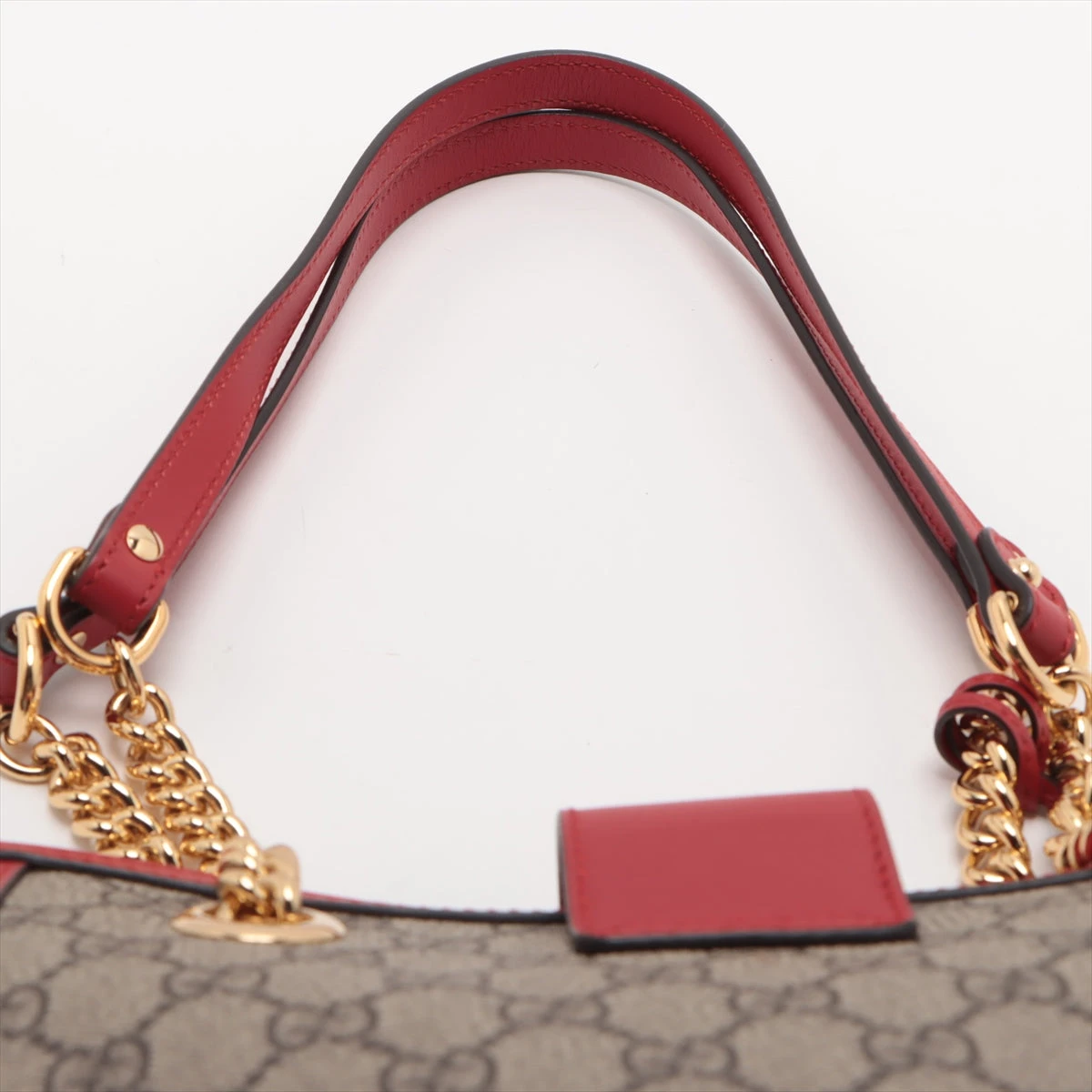 グッチ GGスプリーム PVC×レザー チェーンショルダーバッグ ベージュ