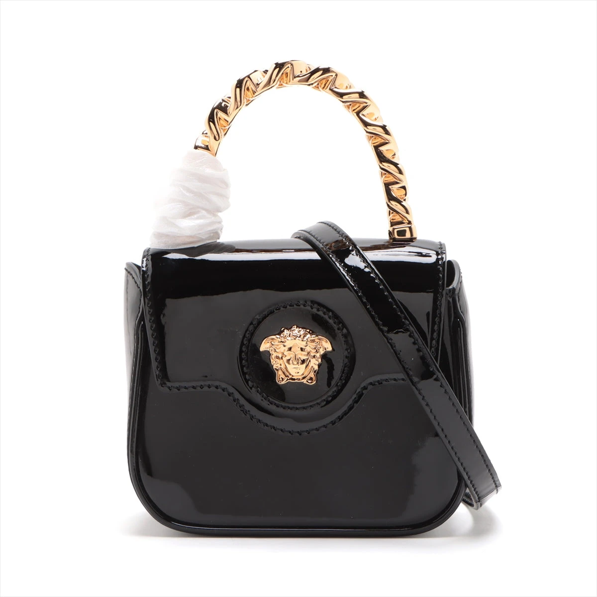 ♦VERSACE♦メドゥーサパテントレザートップハンドル ♢VERSACE♢メドゥーサパテントレザートップハンドル (VERSACE