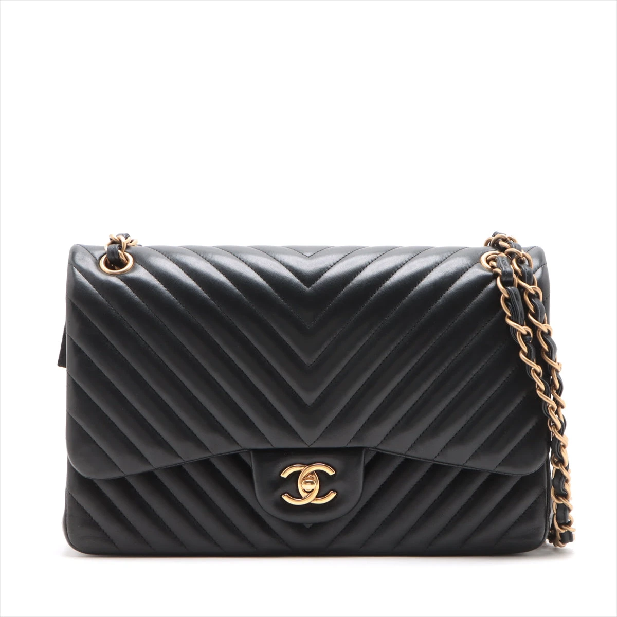 シャネル デカマトラッセ30 ラージ ラムスキン ダブルフラップ ダブル  