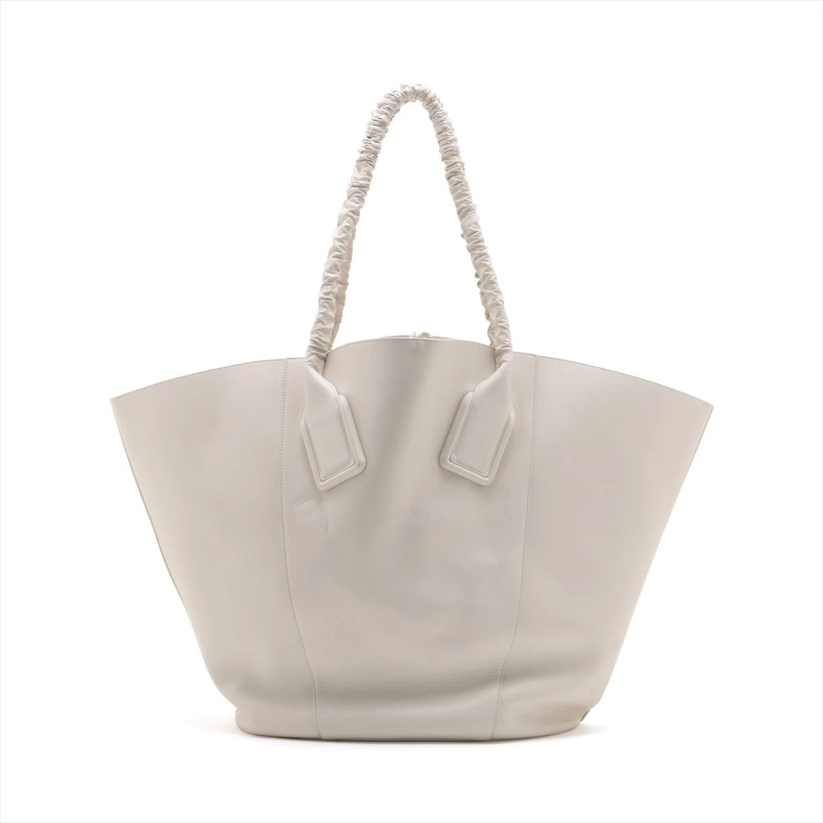 希少✨ボッテガヴェネタ 型押しレザー トートバッグ ホワイト 大容量 A4可 希少✨ボッテガヴェネタ 型押しレザー トートバッグ ホワイト 大