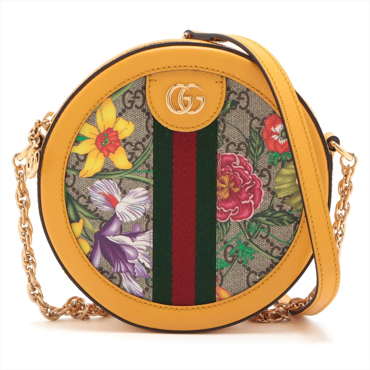 グッチ GGフローラ オフィディア チェーンショルダーバッグ イエロー  