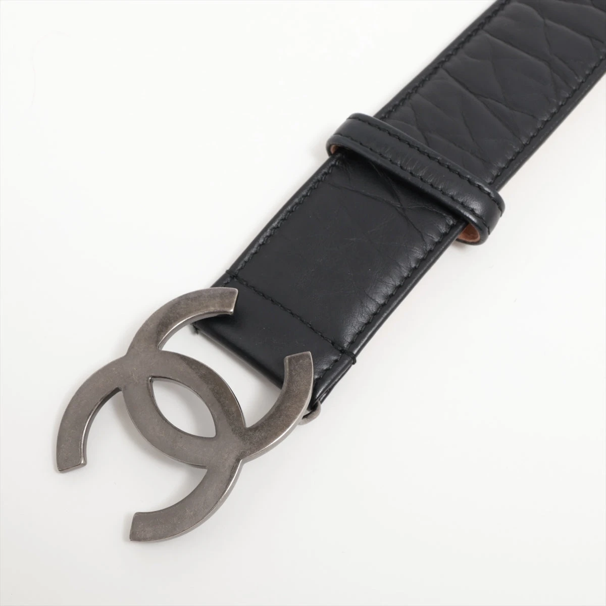 シャネル ココマーク アイコン B13V ベルト 85/34 レザー ブラック