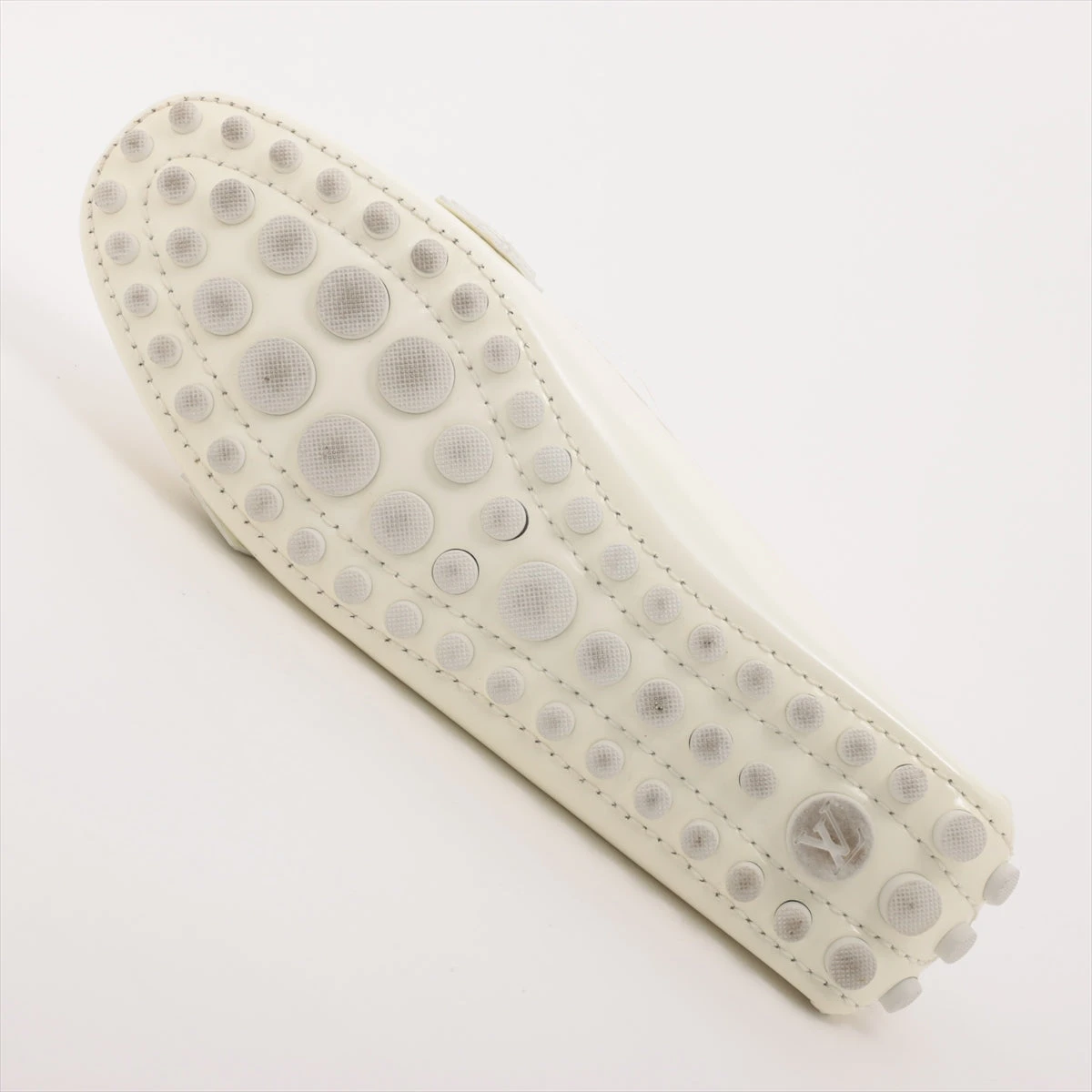 ルイヴィトン モノグラム 総柄 レザー ドライビングシューズ アイボリー 35 ヴィトン ホッケンハイムライン 08年 パテントレザー